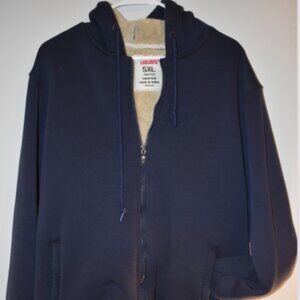 Laoluntu Men's Blue Lined Zip Up Sweatshirt Size XL - Extremely Warm‎